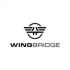 simple modern round black wing logo design idea