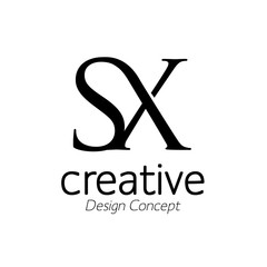 creative initial connected letters sx logo monogram style