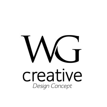 creative initial connected letters wg logo monogram style