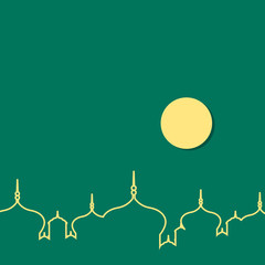 Islamic background with green for templates and decorations