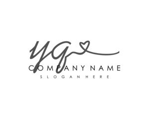 YQ Initial handwriting logo vector