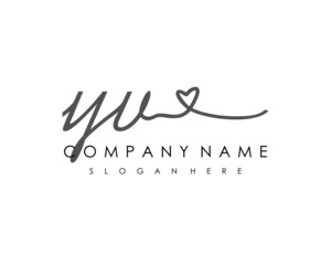 YV Initial handwriting logo vector