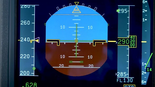 Airplane dashboard, Airplane descending to lower altitude, Airplane instrument panels