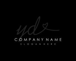 YD Initial handwriting logo vector