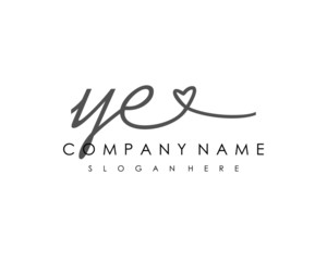 YE Initial handwriting logo vector