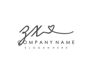 ZX Initial handwriting logo vector