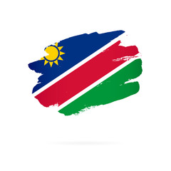 Flag of Namibia. Vector illustration. Brush strokes