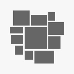 Vector empty collage board eleven frames, photo