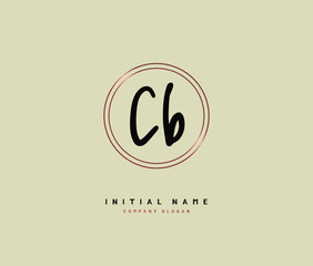 C B CB Beauty vector initial logo, handwriting logo of initial signature, wedding, fashion, jewerly, boutique, floral and botanical with creative template for any company or business.