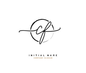 C F CF Beauty vector initial logo, handwriting logo of initial signature, wedding, fashion, jewerly, boutique, floral and botanical with creative template for any company or business.