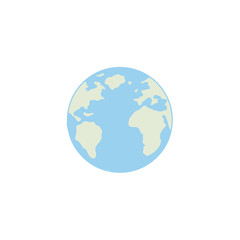 Planet Earth. Vector drawing of the globe. Colour illustration by hand