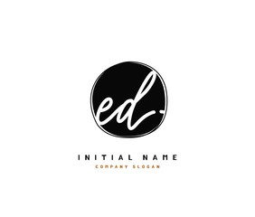 E D ED Beauty vector initial logo, handwriting logo of initial signature, wedding, fashion, jewerly, boutique, floral and botanical with creative template for any company or business.