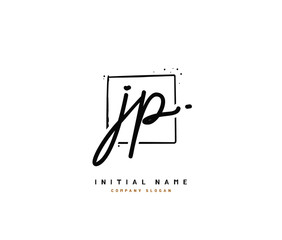 J P JP Beauty vector initial logo, handwriting logo of initial signature, wedding, fashion, jewerly, boutique, floral and botanical with creative template for any company or business.