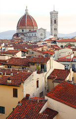 Obraz premium Florence, view over the rooftops towards the Duomo
