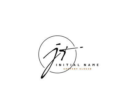 J T JT Beauty vector initial logo, handwriting logo of initial signature, wedding, fashion, jewerly, boutique, floral and botanical with creative template for any company or business.