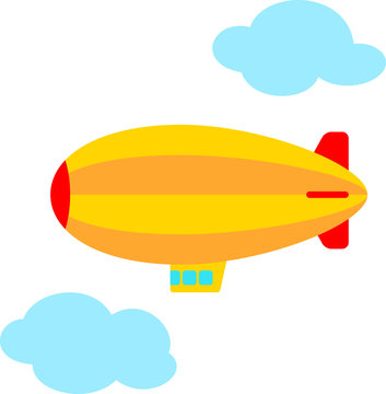 かわいい飛行船と雲