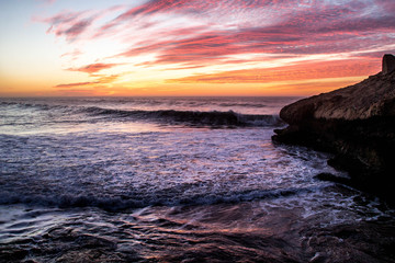 Obraz premium Sunset from agadir morocco ait tamer ( tamri ) golden hour