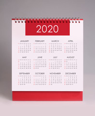Simple desk calendar 2020