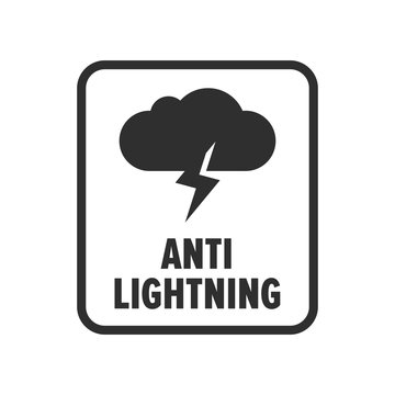 Anti lightning protection, vector symbol