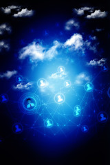 2d illustration Business Network 