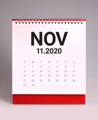 Simple desk calendar 2020 - November