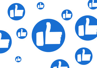 Many Thumbs up like icons isolated on white
