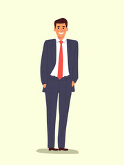 Businessman isolated. Vector flat style illustration