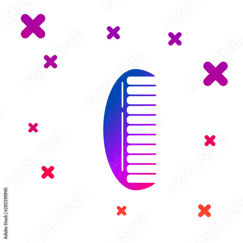 Color Hairbrush Icon Isolated On White Background Comb Hair Sign