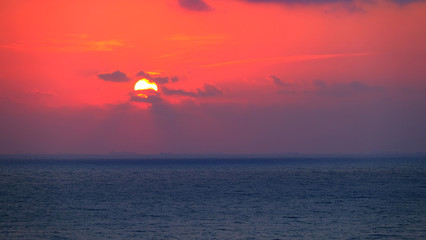 Beautiful sunrise at Malaysia beach