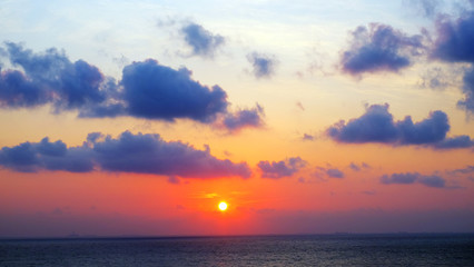 Naklejka na ściany i meble Beautiful sunrise at Malaysia beach