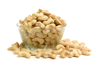Cashew on a white background 