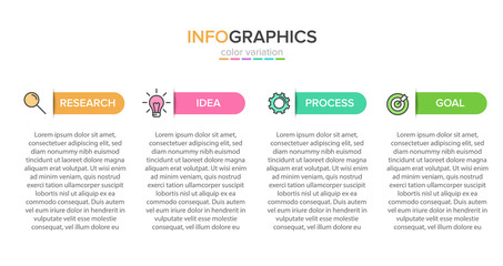 Infographic design with icons and 4 options or steps. Thin line vector. Infographics business concept. Can be used for info graphics, flow charts, presentations, web sites, banners, printed materials.