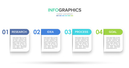 Infographic design with icons and 4 options or steps. Thin line vector. Infographics business concept. Can be used for info graphics, flow charts, presentations, web sites, banners, printed materials.