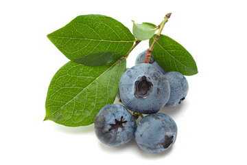 Blueberries with leaf
