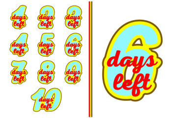 Number of days left. Set of vector emblems