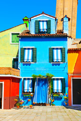 Colorful architecture on Burano island, Venice, Italy