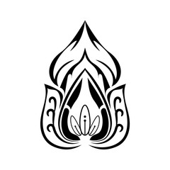beautiful tattoo of a Lotus flower.tribal style.vector