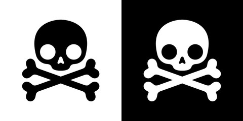 skull pirate icon crossbones vector Halloween logo symbol bone ghost character cartoon illustration doodle design - obrazy, fototapety, plakaty