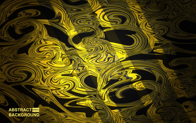 Dark abstract modern and trendy  background texture. Overlap layers with light yellow liquid marble decoration