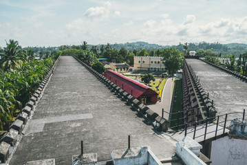 A huge prison in port Blair, top view.