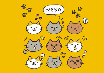 猫　動物　かわいい　イラスト　アイコン