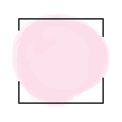 Frame template design with digital watercolor in vector