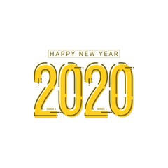 Happy New year 2020 Vector template. Design for celebrations, greeting cards, calendar or print.