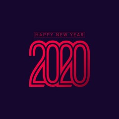 Happy New year 2020 Vector template. Design for celebrations, greeting cards, calendar or print.
