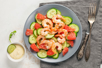 Fresh salad with seafood