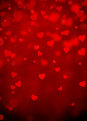 Falling Red Heart Abstract Background - Valentines Day