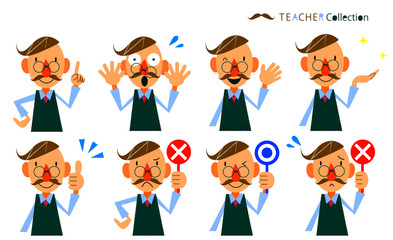 先生　アイコン風　表情セット