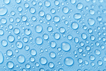 Blue water drops background