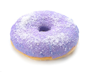 Sweet tasty donut on white background