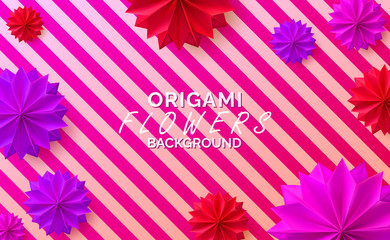Colorful origami paper backdrop